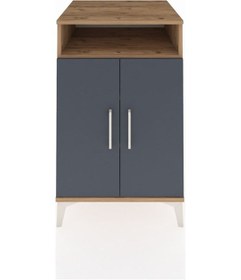 Resim Kronos Komodin 3 Raflı 2 Kapaklı 60x59x96 Çam-antrasit Çam 