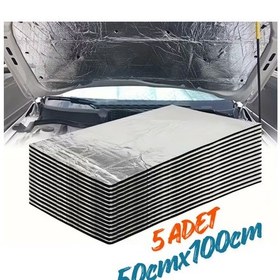 Resim Araç Oto Kaput Kapı Taban Davlumbaz Ses Yalıtım Malzemesi 9mm Alm. Folyolu Kauçuk 50cmx100cm 5adet 