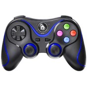 Resim Siyah Mavi-v8 Kablosuz Bluetooth Uyumlu Gamepad Denetleyici Joystick Ps3 Pc Cep Telefonu İçin Destek Braketi İle Pubg 2.4 Ghz 