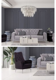 Resim Modalife Vivaldi 3+1 Salon & Oturma Odası Koltuk Takımı Gri - Siyah 