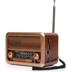 Resim Ahşap Nostaljik Görünümlü Bluetoothlu Usb-sd Card Mp3 Çalar Radyo Müzik Kutusu 3315 