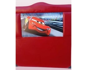 Resim Bengi Ticaret Başlık DK 90345 Tek Kişilik 100 Arabalar Model Suni Deri Kırmızı Kumaş El Yapım 