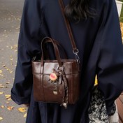 Resim Çok yönlü Kadın El Çantası, Kore Tarzı Trend Çanta Çanta, Lüks İngiliz Retro Messenger Omuz Çapraz Çanta. 