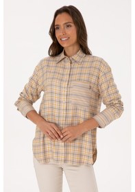 Resim U.S. Polo Assn. Kadın Taş Uzun Kollu Ekoseli Gömlek 50316425-VR049 