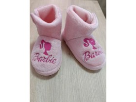 Resim Kız Çocuk Pembe Panduf Barbie Figürlü Ev Patiği 