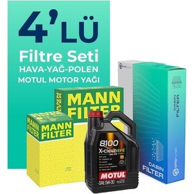 Resim MANN Audi A3 1.6 Dizel Filtre Bakım Seti Motul Motor Yağlı (2012-2019) 4 Lü 