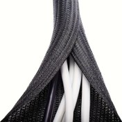 Resim Esnek Örgülü Kablo Yönetim Kılıfı - 50.8cm'den 9.98 metre'ye Siyah ve Beyaz Kendinden Sarılan Koruyucu, Dayanıklı Polyester, TV'ler, Bilgisayarlar, Ev Sinemaları, Motor Bölümleri & Evcil Hayvan Güvenliği için İdeal - Kemirme Dirençli 