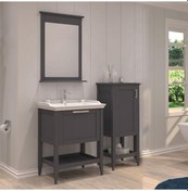 Resim Orka Bastle 65 Cm Mat Antrasit Banyo Dolabı Ve Boy Dolabı Takımı Antrasit 