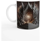 Resim Oğlak Burcu Baskılı Kahve Kupası - Galaktik Taht Odası Temalı Vs3 