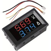 Resim Topshop1 Kırmızı Mavi Digital Led Voltmetre Ampermetre 0-100v 10a Dc Panel Ölçer 