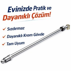 Resim Primeaks Krom Klozet İçi Su Taharet Çubuğu 37 cm - Dayanıklı Metal Gövde 