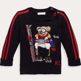 Resim Ralph Lauren 24 Aylık Erkek Bebek Örgü Polo Bear Triko 