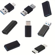 Resim 8 adet USB-C'den USB 3.0 Adaptör Seti, Dayanıklı Tip-C ve USB Erkek/Kadın Bağlantıları, Veri Transferi ve Şarj Dönüştürücüsü ile 