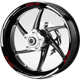 Resim Kırmızı Pcx Yazılı 3 Parçalı Reflektif Beyaz Jant Şeridi (280587710) 