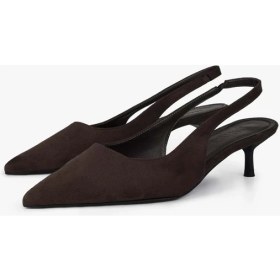 Resim Shoeberry Kadın Kate Acı Kahve Süet Stiletto Suni Deri Malzemeden İnce Topuklu Rahat Ayakkabı 