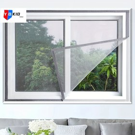 Resim YOKID Böcek Ekranı Pencere Filmi - Gri, Kendinden Yapışkanlı, Yeniden Kullanılabilir Sinek Ağı Pencereler için, Hafif Plastik, Yaz için İdeal, Pencere Koruma | Modern Pencere Tedavisi | Kolay Kurulum, Pencere Tedavileri 