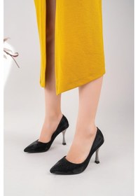 Resim Nesilshoes Nesil Shoes Özma 503 Siyah Topuklu Kadın Stiletto 