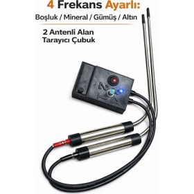Resim Profesyonel Frekans Üreteçli Alan Tarama Çubuğu Altın Arama Dedektör-4 Kademeli(Boşluk - Mineral - Gümüş - Altın) 