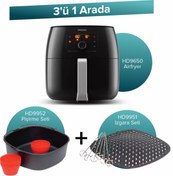 Resim Philips Airfryer XXL FRİTÖZ 7.2 LİTRE + Pişirme Seti + Izgara Seti 3'ü 1 Arada Set 