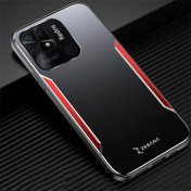 Resim Xiaomi - Poco C40 Zebana Metal Mitras Kılıf (Silikon Kenar) - Kırmızı 