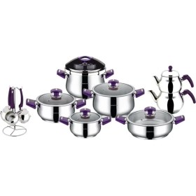 Resim Remetta Grado 18 Parça Çeyiz Seti Tencere Tava Cezve Mor 