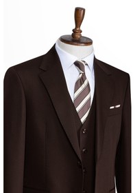 Resim İlayda Emir Luxury, İtalyan Kesim, Slim Fit, Blazer, Erkek Takım Kahverengi 