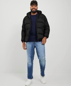 Resim Jack & Jones Jack&Jones Kapüşonlu Büyük Beden Siyah Erkek Mont 12243520 Siyah 