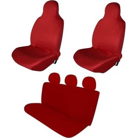 Resim Volkswagen Caddy Penye Oto Koltuk Kılıfı - Baskısız - Kırmızı 