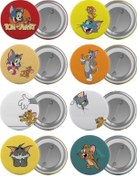 Resim Tom Ve Jerry Çanta Rozeti Seti 8 Adet En Büyük Boy 5.8Cm Iğneli B 