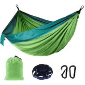 Resim Qingmipy 2 Kişilik 210t Nilon Vadi Kumaşı Çadırlıklı Açık Yeşil+koyu Yeşil Renkli 250kg Yüke Dayanıklı Ultra Hafif Taşınabilir Kamp Çadırı Yeşil 