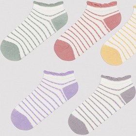 Resim Penti Colorful Lined Frill Beyaz 5li Patik Çorap Beyaz 