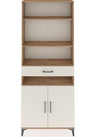 Resim Arges Dolap 5 Raflı Tek Çekmeceli 2 Kapaklı 88x30x221 Çam-aytaşı Atlas Çam 