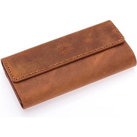 Resim Westpolo Malone Unisex Hakiki Eskitme Deri Telefon Bölmeli El Portföyü Cüzdan - G2 Taba Taba 