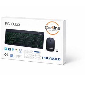 Resim Çnrline Polygold PG-8033 RGB Işıklı Kablosuz Klavye Mouse Set – 2.4GHz 
