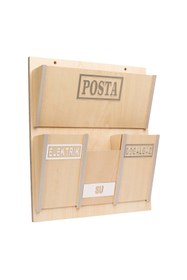 Resim SELENA Ahşap Ortak Fatura Ve Posta Kutusu Akça 