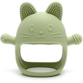 Resim Bebek Diş Kaşıyıcı Silikon Premium Gıda Sınıfı Yeşil 