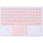 Resim Bt Klavye Şarj Edilebilir Düğme Sessiz Çoklu Sistem Uyumluluğu Çok İşlevli Tuşlar Uyumluluğu Bt Klavye + Usb Kablo Pembe 