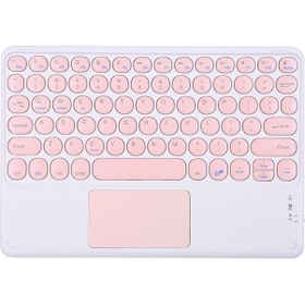 Resim Bt Klavye Şarj Edilebilir Düğme Sessiz Çoklu Sistem Uyumluluğu Çok İşlevli Tuşlar Uyumluluğu Bt Klavye + Usb Kablo Pembe 