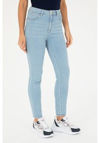 Resim U.S. Polo Assn. Kadın Açık Mavi Skinny High Waist Fit Jean Pantolon 50280332-DN0021 