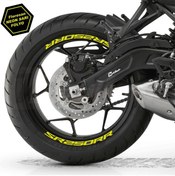 Resim Rks Qj Motor Srk 250rr Motosiklet Jant İçi Sticker Etiket Modeli Neon Sarı Yeşil 