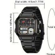 Resim Oldfriend Siyah Beyaz Sanda Erkek Spor Saati Kronometre Çift Zaman Dilimi Alarm 50m Su Geçirmez Diğer 