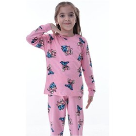 Resim Çizgi Film Karakterli Kız Çocuk Pijama Takımı %100 Pamuk Rahat Ve Yumuşak Kumaş Pembe 