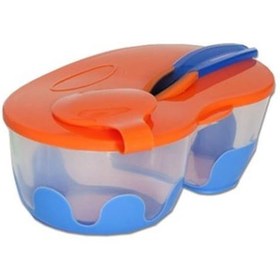 Resim Bebedor 2 Bölmeli Tabak Ve Kaşık - Turuncu 