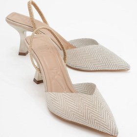 Resim Luvi Shoes Renos Altın Kum Sim Sivri Burun Kadın Topuklu Abiye Ayakkabı Altın 