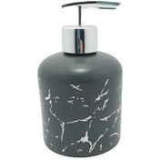 Resim Çukurova Avm Cam Sabunluk Siyah-Gümüş Desen 350 ml 