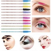 Resim 10 adet/paket Çok Renkli Kirpik Fırçası ve Kaş Fırçası Seti Spoolies, Spiral Fırçalar, Kristal Saplar ile Kirpik Uzatma, Makyaj için 