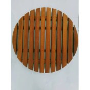 Resim İroko Tam Oval Duş Izgarası Tik 60x60cm 