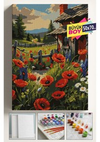 Resim Sayılarla Boyama Seti Numaralı Tuval Fırça Boya Dahil Kasnaklı Set 50x70 Cm - Gelincik Evi 