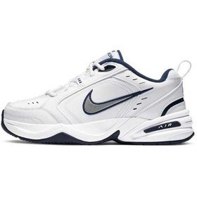 Resim Nike Air Monarch IV Erkek Fitness Ayakkabısı 415445-102 Beyaz - Lacivert 