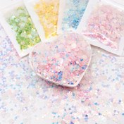 Resim Karışık Yıldız ve Kalp Şekilli Glitter Sequins El Sanatları, Sanat, Manikür, Düğün ve Noel Süsleri için - 20g/bag, Parlayan PVC Konfeti, El Sanatları için Glitter, Sequins 
